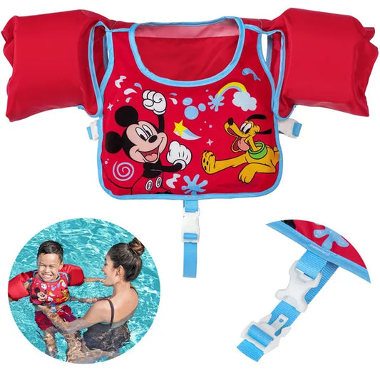 Gyermek úszómellény ujjakkal, Mickey egér mintával, 3–6 év (56 cm, 19–30 kg)