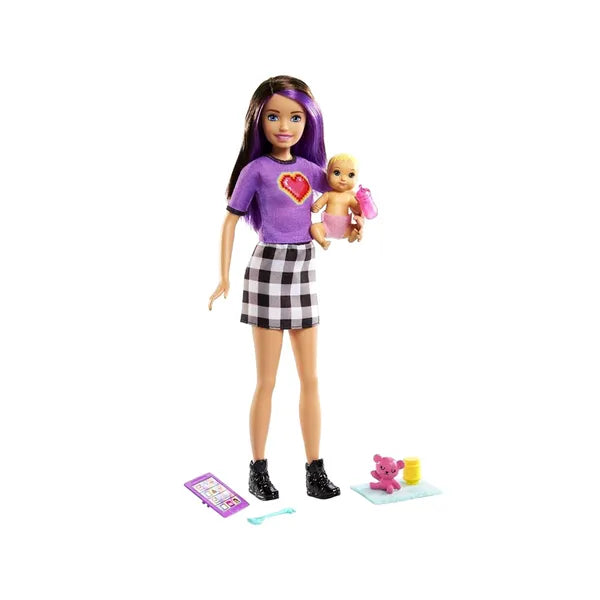 Barbie Skipper bébiszitter baba készlet kisbabával és kiegészítőkkel
