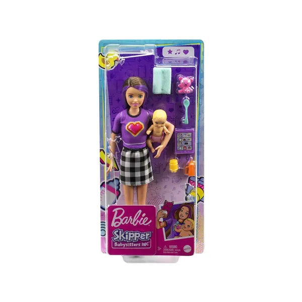 Barbie Skipper bébiszitter baba készlet kisbabával és kiegészítőkkel
