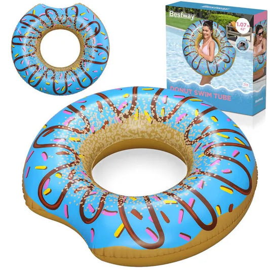 Bestway kék felfújható úszógumi donut formában, 107 cm PVC