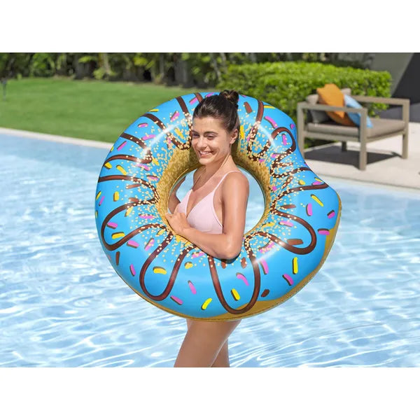 Bestway kék felfújható úszógumi donut formában, 107 cm PVC