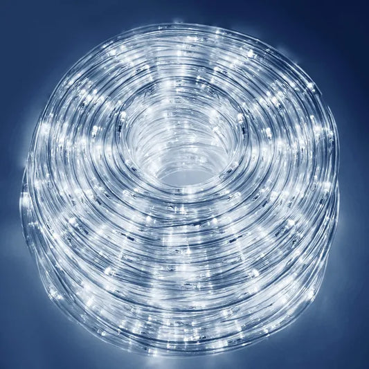 LED fénykígyó 10 m, 240 LED, hideg fehér, IP44, 8 mód