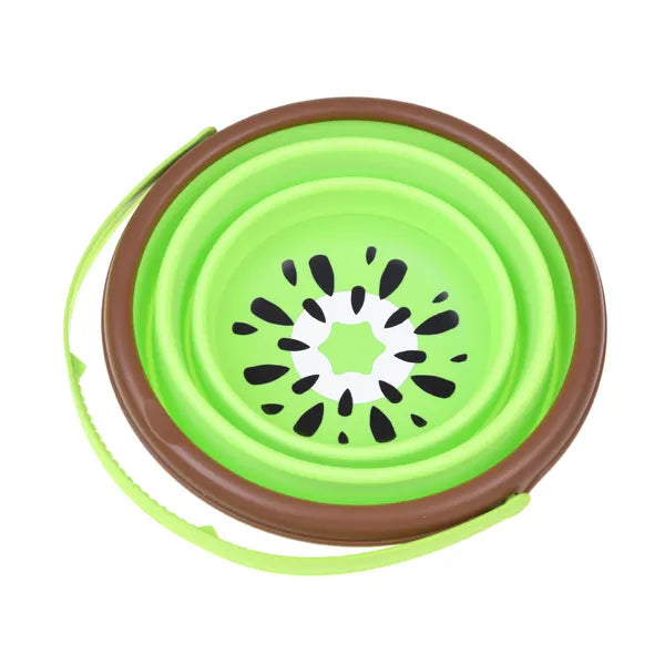 Összehajtható szilikon vödör gyerekeknek, kiwi dizájn, 2,5 l