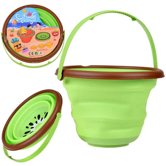 Összehajtható szilikon vödör gyerekeknek, kiwi dizájn, 2,5 l
