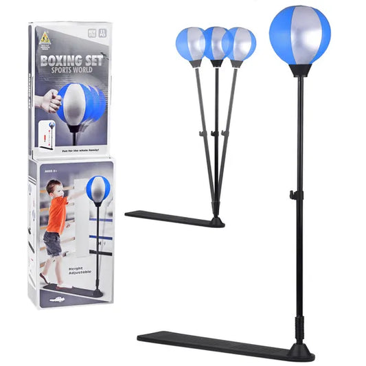 Gyerek boksz szett állványos körteboxzsákkal, állítható 81–123 cm