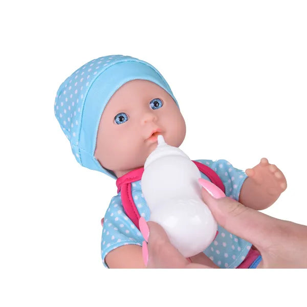 Baba hordozóval, ivó- és pisilő funkcióval, 30 cm
