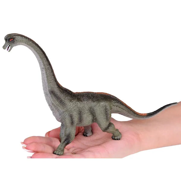 Brachiosaurus gumi dinoszaurusz figura, kézzel festett, 7 cm