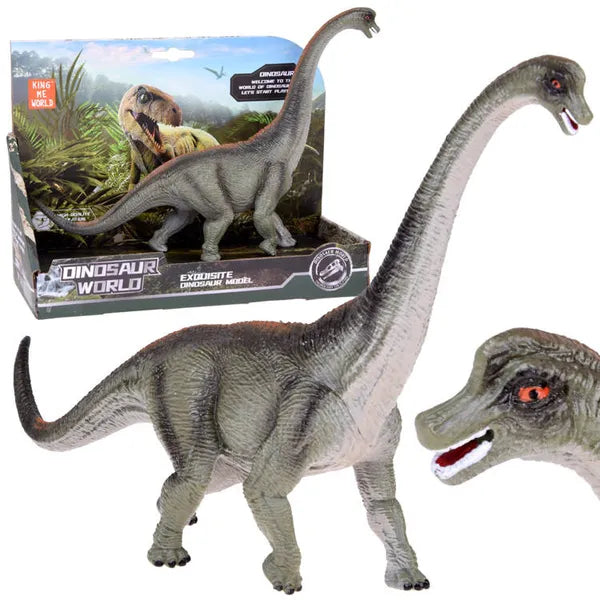 Brachiosaurus gumi dinoszaurusz figura, kézzel festett, 7 cm