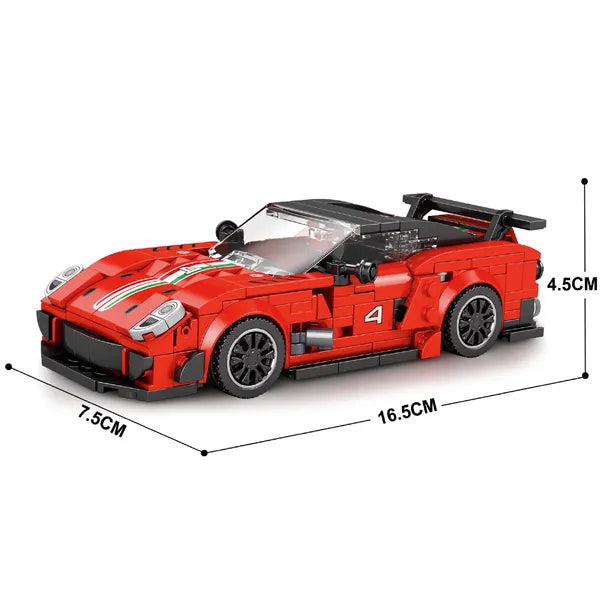 Piros sportautó építő készlet 413 db-os