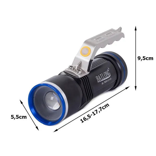Taktikai LED zseblámpa CREE XM-L3-U3, 600 m, zoom, USB tölthető