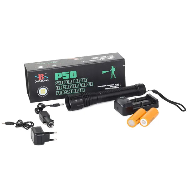 Bailong P58 taktikai LED zseblámpa CREE XHP50, zoom, 1000 m, IPX5