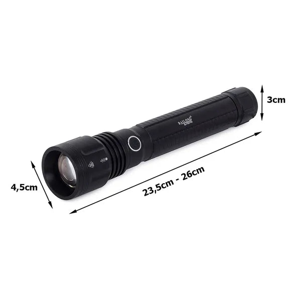 Bailong P58 taktikai LED zseblámpa CREE XHP50, zoom, 1000 m, IPX5