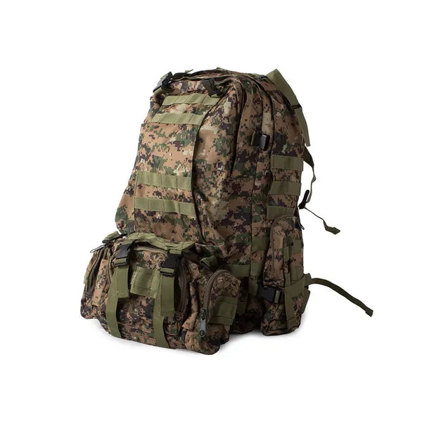 Taktikai túlélő katonai hátizsák, 48,5 l, MOLLE, terepmintás