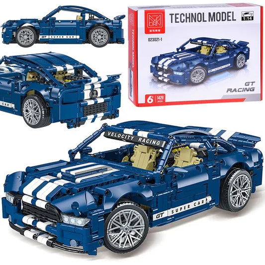 1428 részes technikai építőjáték GT Racing versenyautó modell, 33×17×11 cm