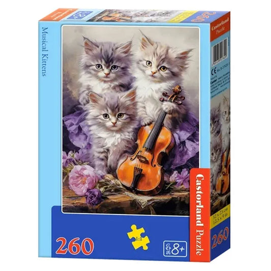 260-darabos „Zenélő cicák” gyermek puzzle, 32×23 cm