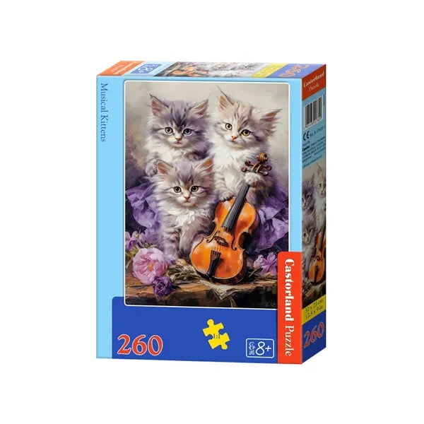 260-darabos „Zenélő cicák” gyermek puzzle, 32×23 cm