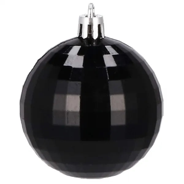 Karácsonyi gömbdísz készlet, fekete, 6 cm, 20 db, törhetetlen