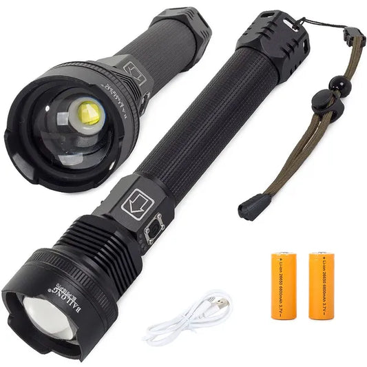 Bailong katonai taktikai zseblámpa CREE XHP70 LED, 1000 m, 2×26650, IPX5