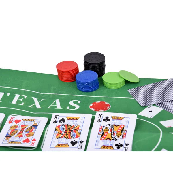 2 az 1-ben póker és blackjack készlet 100 zsetonnal, 2 pakli kártyával