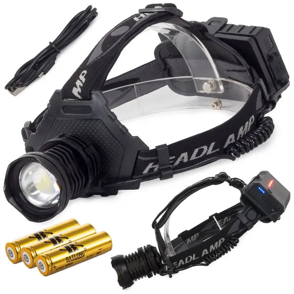 Bailong T70-P70 LED fejlámpa CREE XHP70, 1000 m, powerbank, IPX6, akkuk