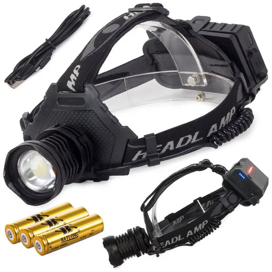 Bailong T70-P70 LED fejlámpa CREE XHP70, 1000 m, powerbank, IPX6, akkuk