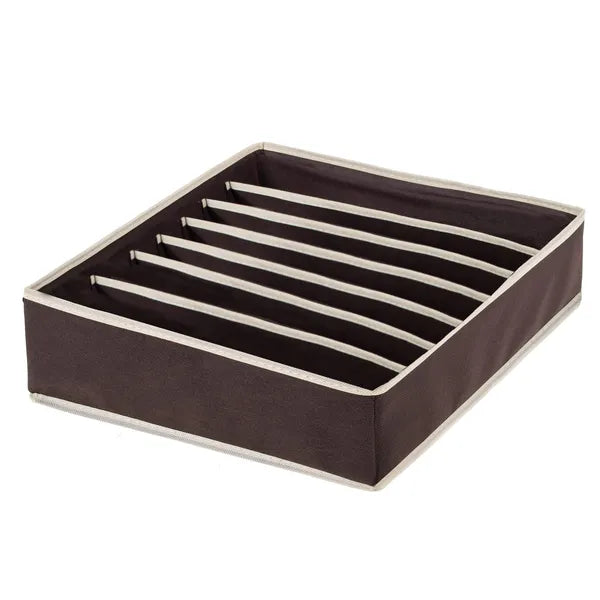 Fiókba helyezhető barna-krém 7 rekeszes filc tároló, 30×30×10 cm
