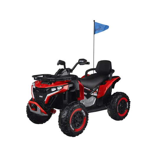 Gyermek 4x4 akkumulátoros quad, EVA kerekek, bőr ülés, piros 12V