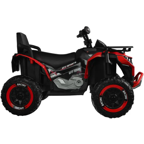 Gyermek 4x4 akkumulátoros quad, EVA kerekek, bőr ülés, piros 12V