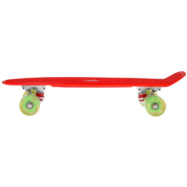 LED világítású mini gördeszka 55 cm, műanyag lap, 50 kg teherbírás