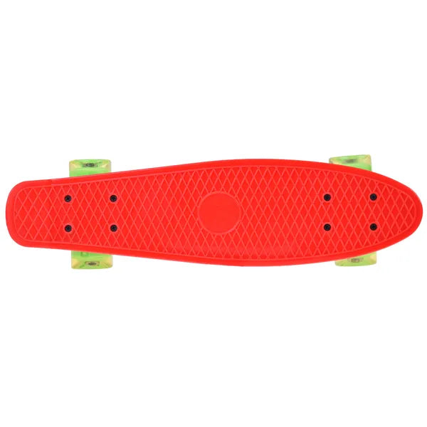 LED világítású mini gördeszka 55 cm, műanyag lap, 50 kg teherbírás