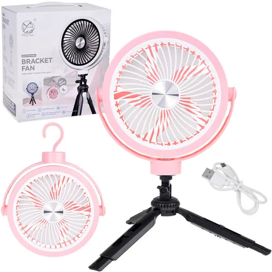 Halk USB asztali ventilátor 360° forgatással, 3 fokozat, rózsaszín