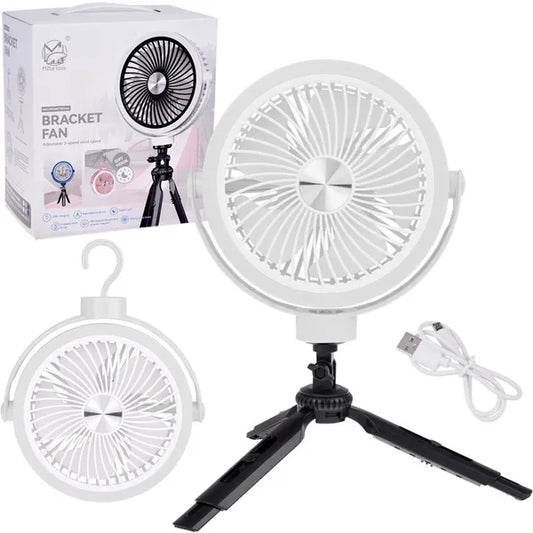 Halk mini USB asztali ventilátor 3 sebességgel, 360°-ban forgatható, fehér