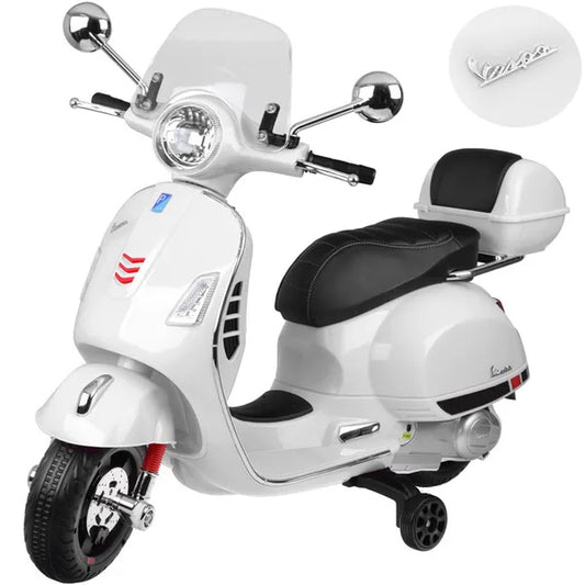 Vespa GTS Super 12V elektromos gyerekrobogó 2×30 W motorral, oldalkerekekkel