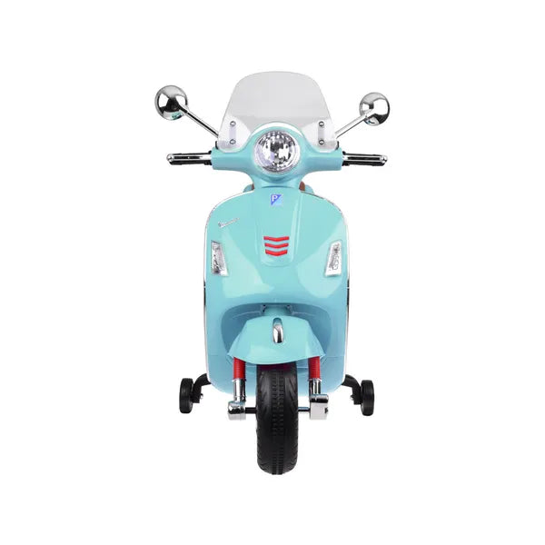 Gyerek elektromos Vespa GTS Super robogó 12 V, 2×30 W motor, oldalkerekek