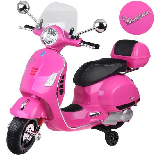 Vespa GTS Super 12V elektromos gyerek robogó oldalkerekekkel, USB, PA0333