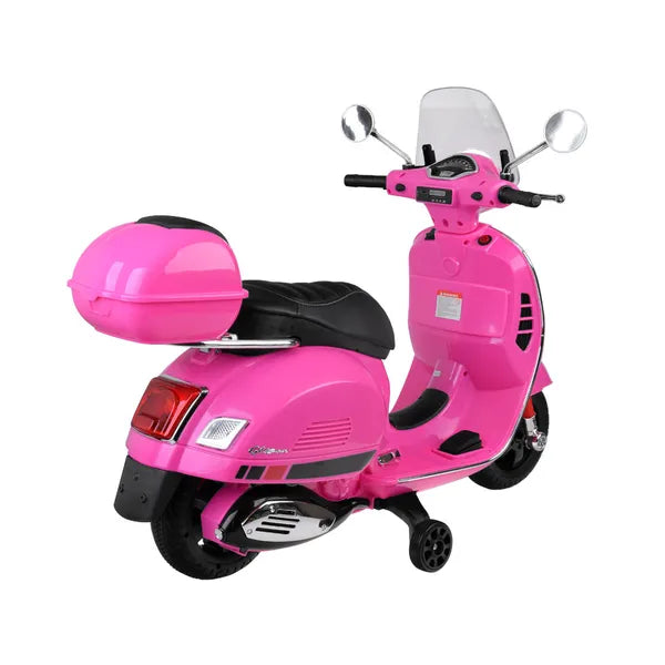 Vespa GTS Super 12V elektromos gyerek robogó oldalkerekekkel, USB, PA0333