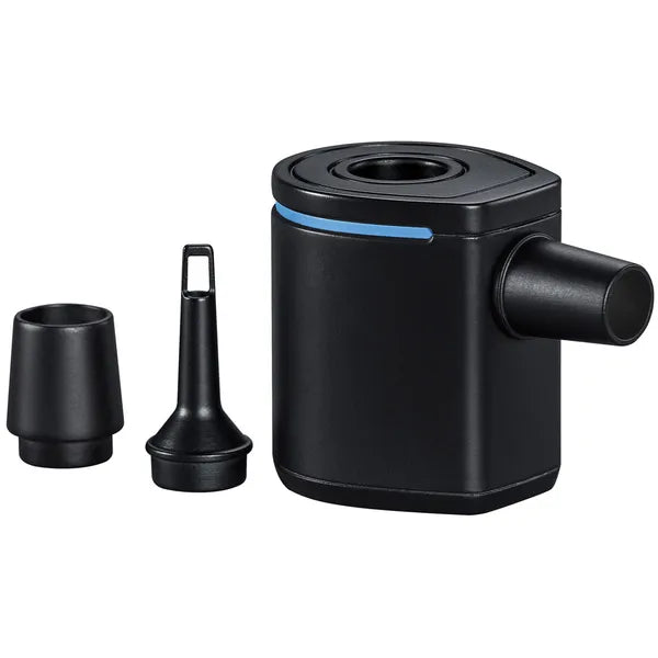 USB-s mini elektromos levegőpumpa 90 l/perc áramlással, 3 adapterrel, 68 g