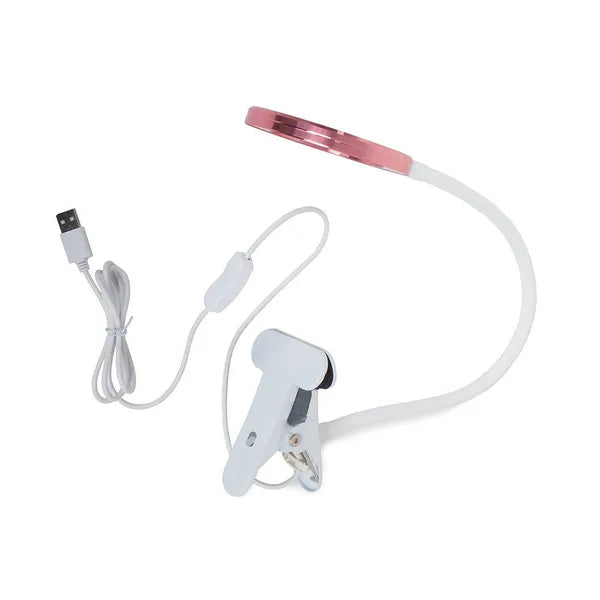 Csipeszes asztali lámpa 24 LED-del, USB, hideg-meleg fény