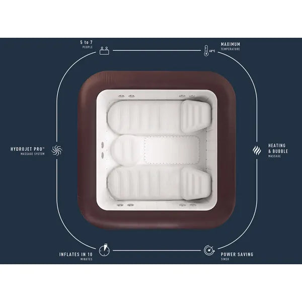 Bestway Lay-Z-Spa Maldives Pro 7 felfújható jakuzzi 201×201 cm 5-7 fő WiFi LED