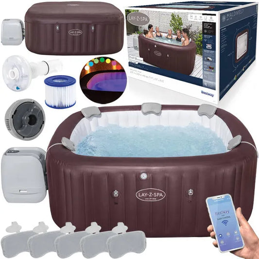 Bestway Lay-Z-Spa Maldives Pro 7 felfújható jakuzzi 201×201 cm 5-7 fő WiFi LED