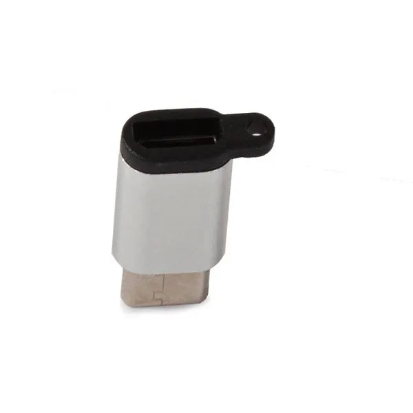 Micro USB–USB-C 3.1 adapter, kulcstartóval, fekete/ezüst színmix