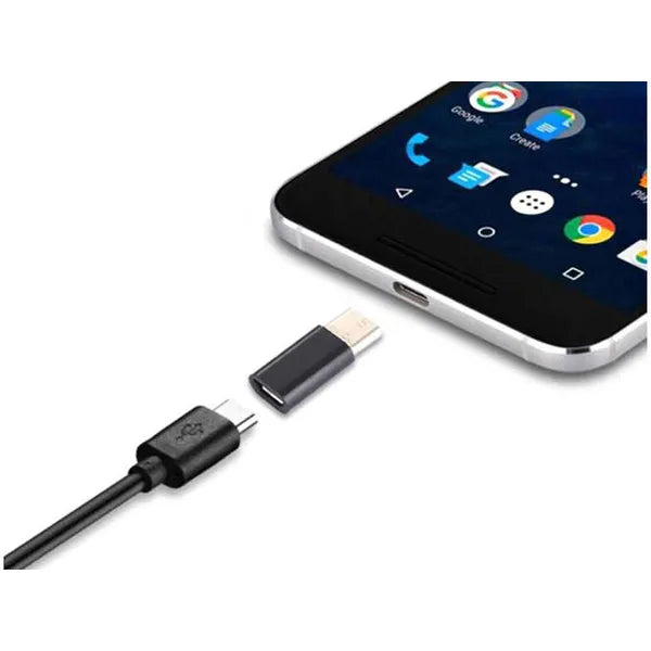 Micro USB–USB-C 3.1 adapter, kulcstartóval, fekete/ezüst színmix