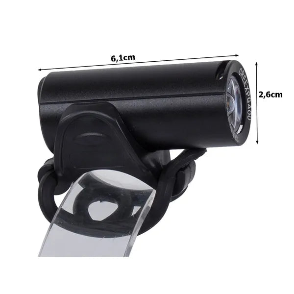 USB-tölthető első kerékpár lámpa 350 lm CREE LED, IPX6, alumínium