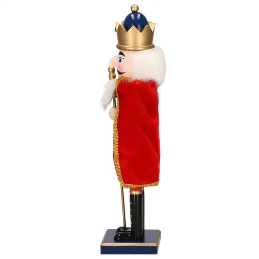 Fadísz diótörő figura, 38 cm, kék-piros arany díszítéssel