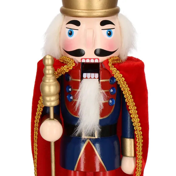 Fadísz diótörő figura, 38 cm, kék-piros arany díszítéssel