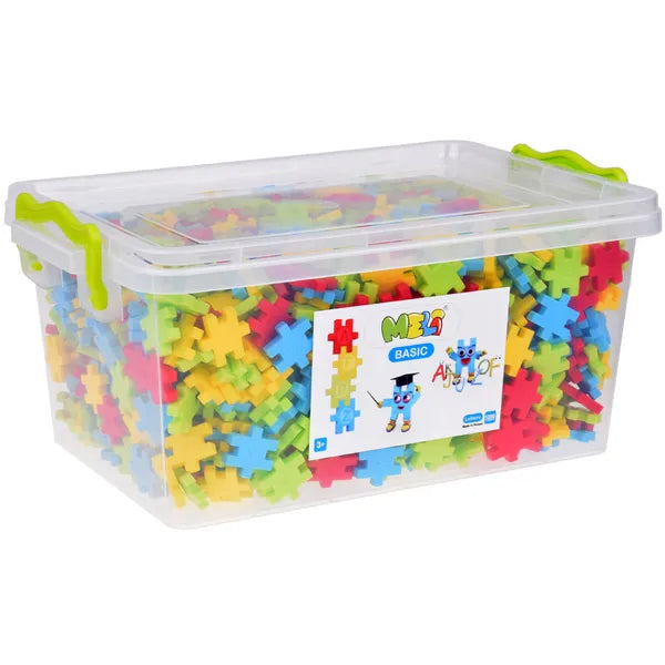 Meli Basic betűs waffle építőkocka készlet, 1200 darab