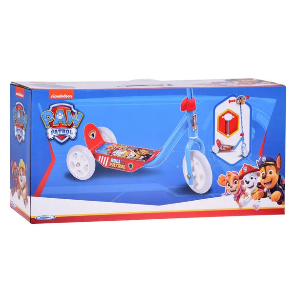 3 kerekű gyerek roller Paw Patrol, piros-kék, 20 kg teherbírás