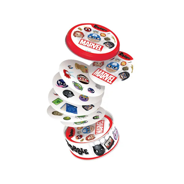 Dobble Marvel Emoji társasjáték – 55 db kerek kártya, 6+ éves