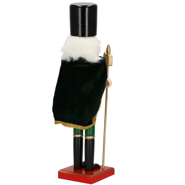 Fa diótörő figura karácsonyi dekoráció, piros-fekete, 38 cm