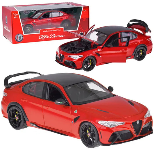 Alfa Romeo Giulia GTAm Quadrifoglio 1:18 fém modell, nyitható ajtók, piros